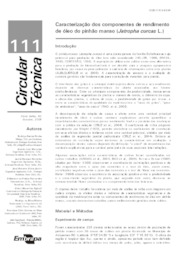 Thumbnail de Caracterização dos componentes de rendimento de óleo do pinhão-manso (Jatropha curcas).