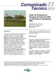 Thumbnail de Custo de produção em pecuária de corte em 2009, no Pantanal de Aquidauana (MS).