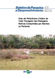 Thumbnail de Grau de preferência e índice de valor forrageiro das pastagens nativas consumidas por bovinos no Pantanal.