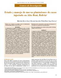 Thumbnail de Estado y manejo de nuevas plantaciones de cacao injertado en Alto Beni, Bolívia.