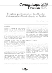 Thumbnail de Divergência genética em clones de café conilon (Coffea canephora Pierre.) coletados em Rondônia.