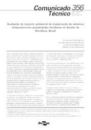 Thumbnail de Avaliação do impacto ambiental da implantação de sistemas silvipastoris em propriedades familiares no estado de Rondônia, Brasil.