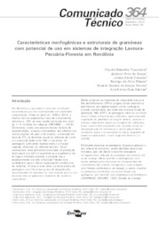 Thumbnail de Características morfogênicas e estruturais de gramíneas com potencial de uso em Sistemas de Integração - Lavoura - Pecuária - Floresta em Rondônia.
