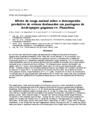 Thumbnail de Efeito da carga animal sobre o desempenho produtivo de ovinos deslanados em pastagens de Andropogon gayanus cv. Planaltina.