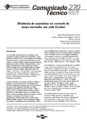 Thumbnail de Eficiência de acaricidas no controle do ácaro-vermelho em café Conilon.