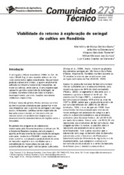 Thumbnail de Viabilidade do retorno à exploração de seringal de cultivo em Rondônia.
