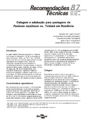 Thumbnail de Calagem e adubação para pastagens de Panicum maximum cv. Tobiatã em Rondônia.