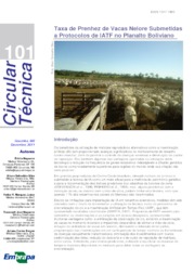 Thumbnail de Taxa de prenhez de vacas Nelore submetidas a protocolos de IATF no Planalto Boliviano.