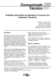 Thumbnail de Avaliação agronômica de genótipos de Leucena em Ariquemes, Rondônia.