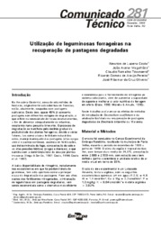 Thumbnail de Utilização de leguminosas forrageiras na recuperação de pastagens degradadas.