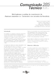 Thumbnail de Morfogênese e análise de crescimento de Panicum maximum cv. Centenário nos cerrados de Rondônia.