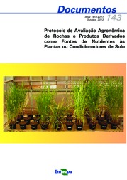 Thumbnail de Protocolo de avaliação agronômica de rochas e produtos derivados como fontes de nutrientes às plantas ou condicionadores de solo.