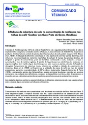 Thumbnail de Influência da cobertura do solo na concentração de nutrientes nas folhas do café Conilon em Ouro Preto do Oeste, Rondônia.