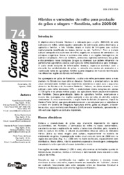 Thumbnail de Híbridos e variedades de milho para produção de grãos e silagem - Rondônia, safra 2005/06.