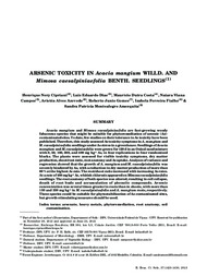Thumbnail de Arsenic toxicity in Acacia mangium WILLD. and Mimosa caesalpiniaefolia BENTH. Seedlings.