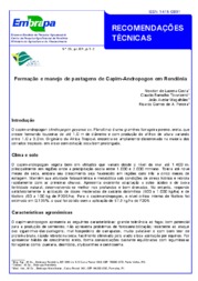 Thumbnail de Formação e manejo de pastagens de Capim-Andropogon em Rondônia.