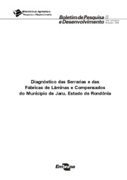 Thumbnail de Diagnóstico das Serrarias e das Fábricas de Lâminas e Compensados do Município de Jaru, Estado de Rondônia.