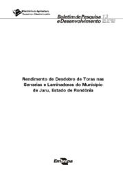 Thumbnail de Rendimento de Desdobro de Toras nas Serrarias e Laminadoras do Município de Jaru, Estado de Rondônia.