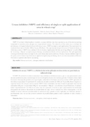 Thumbnail de Urease inhibitor (NBPT) and efficiency of single or split application of urea in wheat crop.