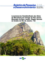 Thumbnail de Levantamento semidetalhado dos solos da microbacia do Córrego do Pito Aceso, Município de Bom Jardim, região serrana do Estado do Rio de Janeiro - RJ.